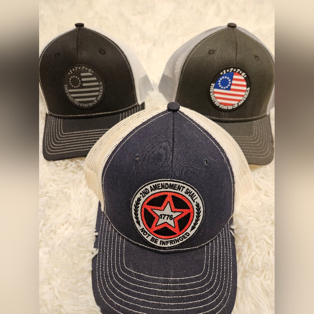 Patriotic Trucker Hats with Patches